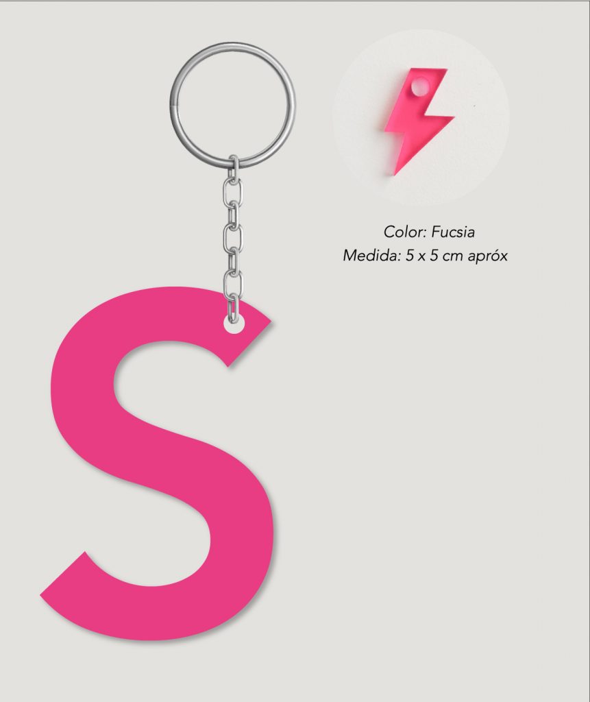 LLAVERO INICIAL letra S Rayo en