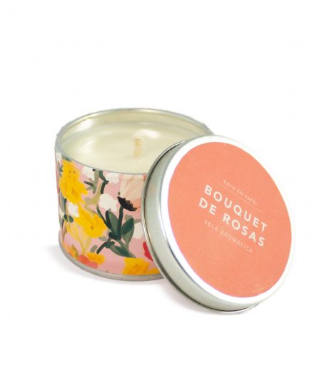 Vela en latita | Bouquet de flores