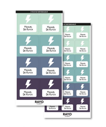 Etiquetas para Viandas y Botellas | Cuadradas L y M | Etiquetas impermeables para objetos