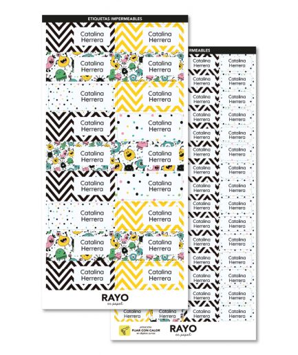Etiquetas para Primaria | Cuadernos y Lápices | Etiquetas impermeables para objetos