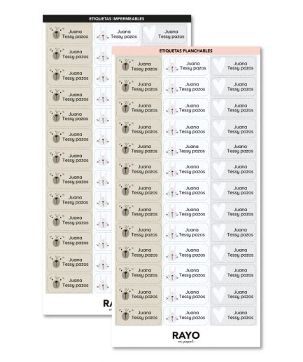 Etiquetas para Primaria | Etiquetas impermeables + Planchables