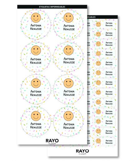 Etiquetas para Viandas y Botellas | Círculo L + Rectangular M | Etiquetas impermeables | diseña tu misma