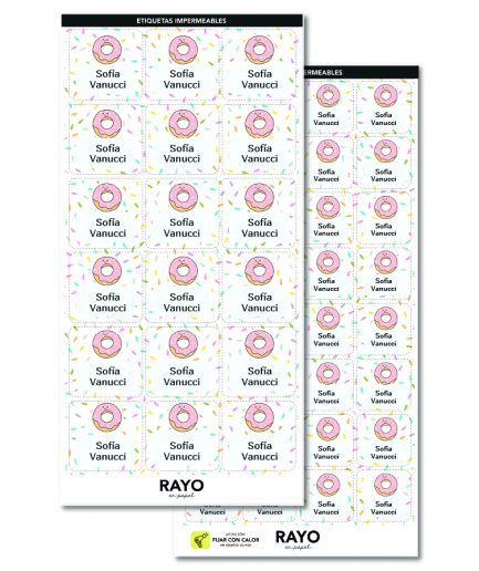 Etiquetas para Primaria | Cuadradas M + S | Etiquetas impermeables | diseña tu misma