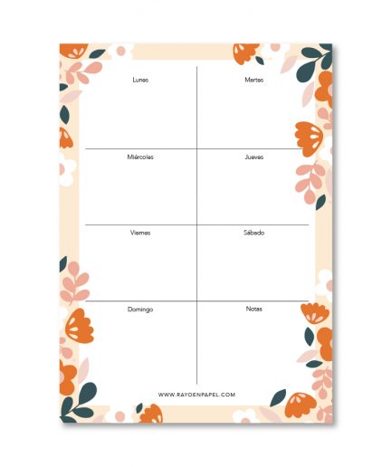 Planner semanal minimalista A4 | Floral