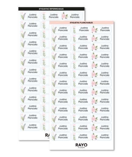 Etiquetas para Jardin | Rectangular M | Etiquetas impermeables + planchables