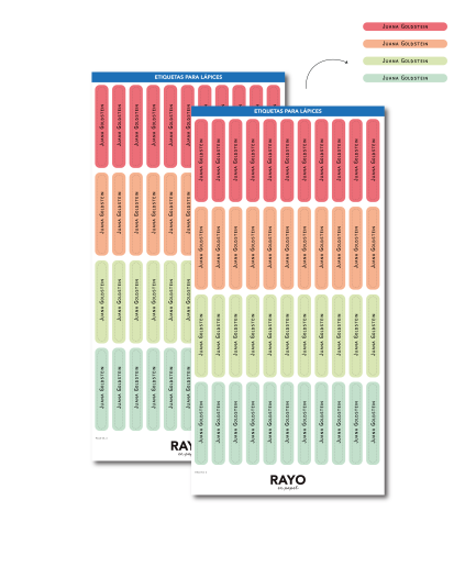 Full cartuchera Etiquetas lápices ECO | Etiquetas impermeables diseña tu misma