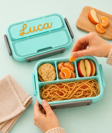 VIANDA PERSONALIZADA estuche con 4 divisiones COLOR VERDE Msure